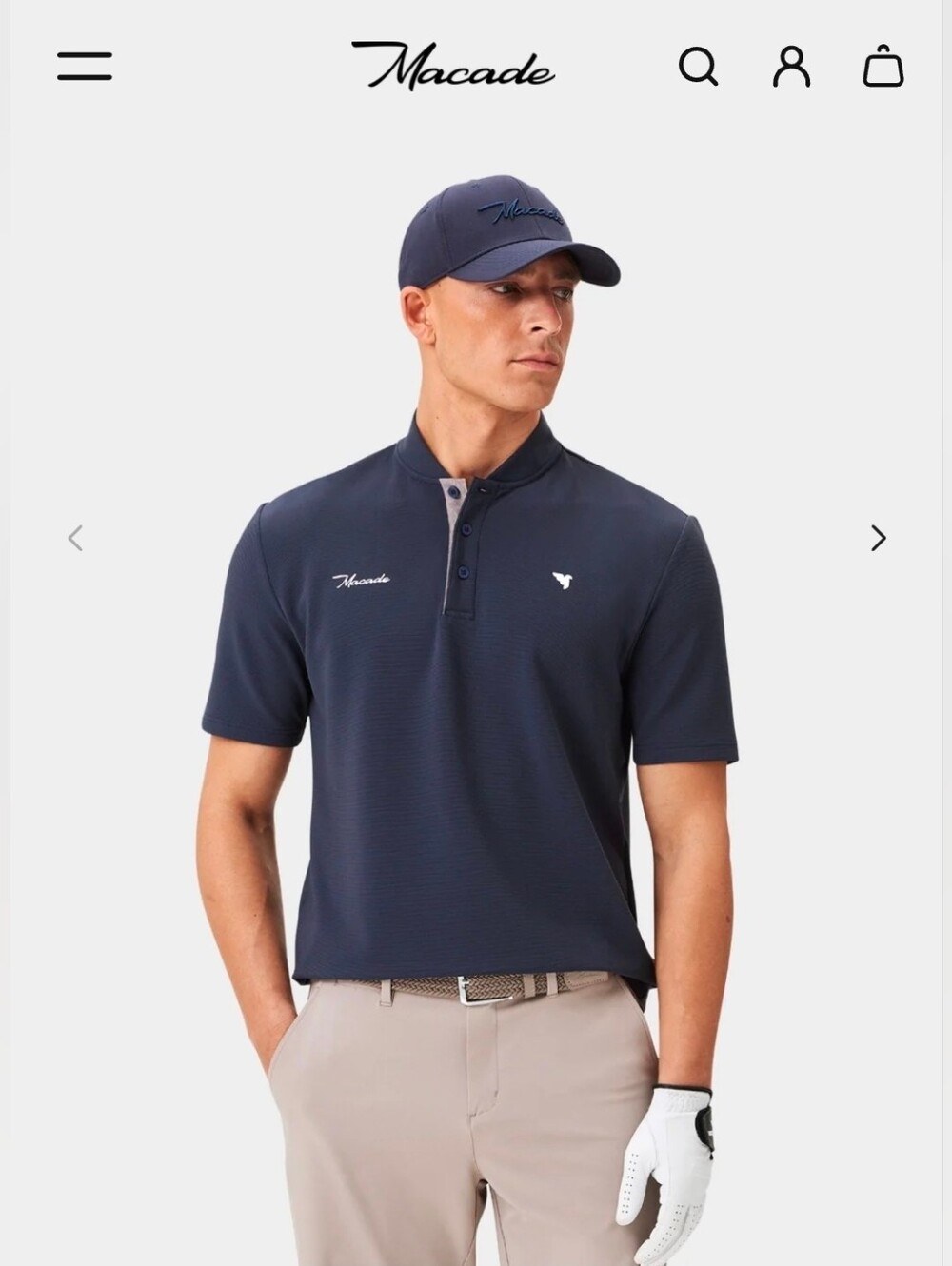 Macade Golf Concept Men's Heath Bomber Shirt In Dark Blue Blade Collar Sz XL EUC